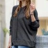 42POPS | Black Brushed Melange Hacci Oversize Sweater - Women