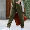 42POPS | Dark Olive Corduroy High-Rise Pocket Pants - Women