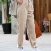 42POPS | Beige Corduroy High-Rise Pocket Pants - Women