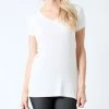 42POPS | Ivory V-Neck Short-Sleeve Tee - Women