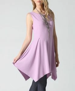 42POPS | Lilac Boatneck Sleeveless Handkerchief Tunic - Women