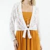 42POPS | White Floral Lace Long-Sleeve Bolero - Women