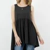 42POPS | Black Sleeveless Empire Waist Tunic - Women