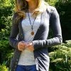 42POPS | Charcoal Ribbed Snap-Button Cardigan - Women